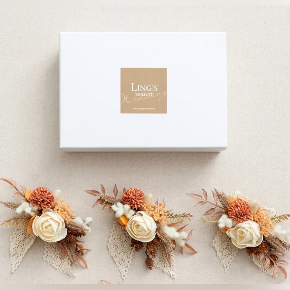New Ling’s Moment Rust & Sepia Corsages Set of Three